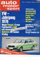 3. August 1977 - Auto Motor und Sport Heft 16